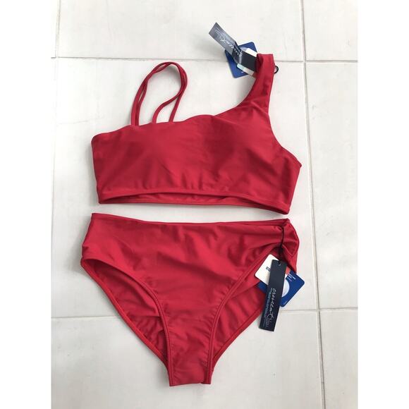 Crescent Bleu Laila Asymmetric Strappy High Cut Bikini Set - Picture 1 of 9